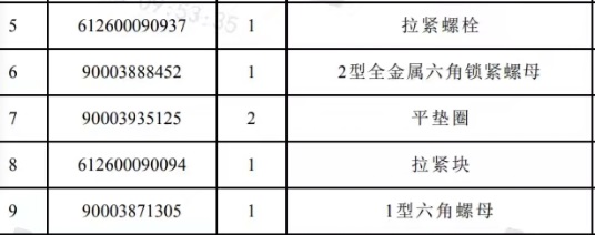 发电机拉紧螺栓 全套
